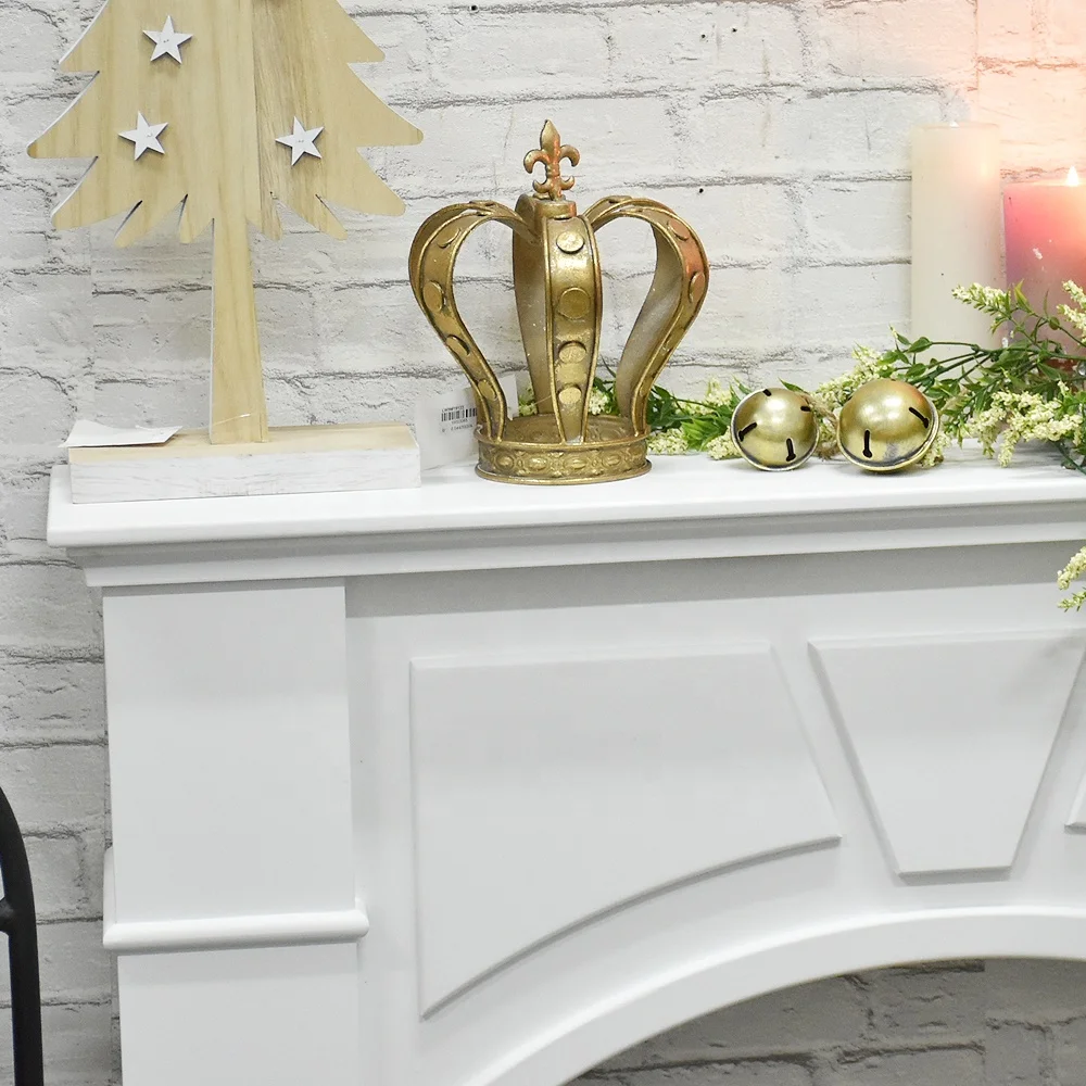 French Country Style White Decorative Wood Fireplace, Vintage Wood Fireplace Mantle