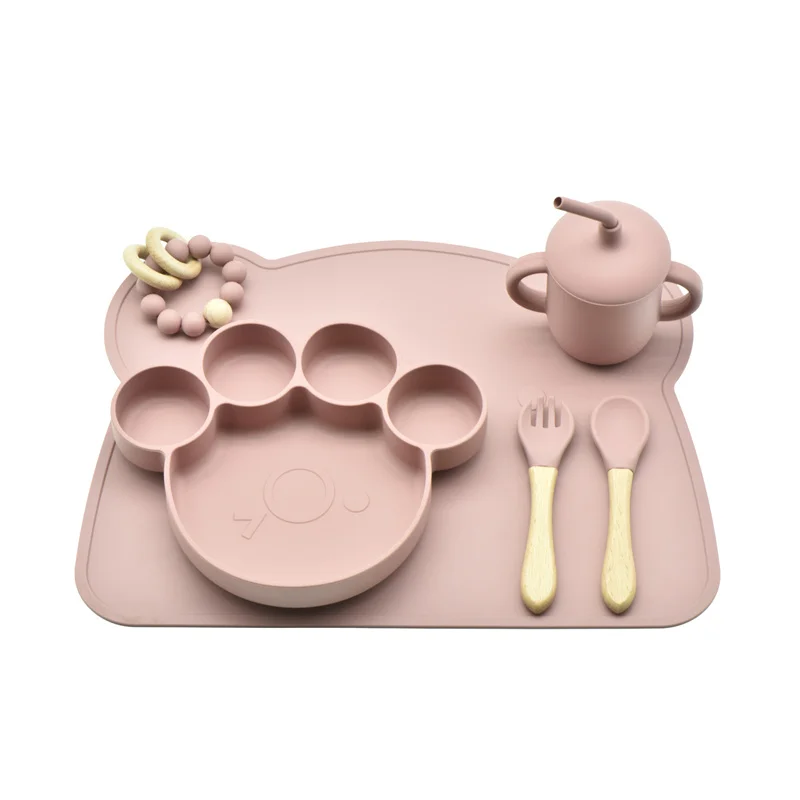 Plato Llano En Forma De Animal Enfants Assiette En Silicone Pour Tout-petit Baby Plate Silicone