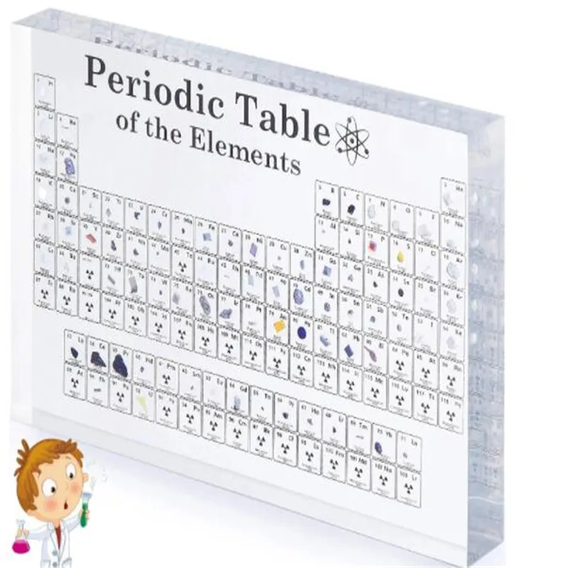 Chemical Element Display Acrylic Periodic Table With Elements Samples Children Gift Chemistry Teaching School Home Decoration