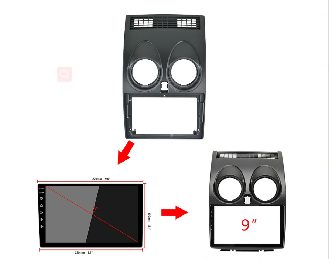Car Radio Frame Fornissan Qashqai 2008-2014 Android Video Navigation With Cable Wiring Harness Picture Frame