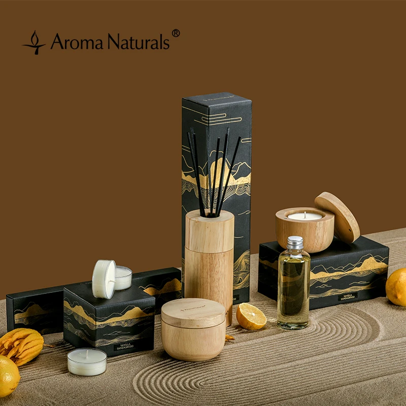Aroma Natural Candles Tea Light Gift Set Candles Scented With Wood Lid Bougie De Soja