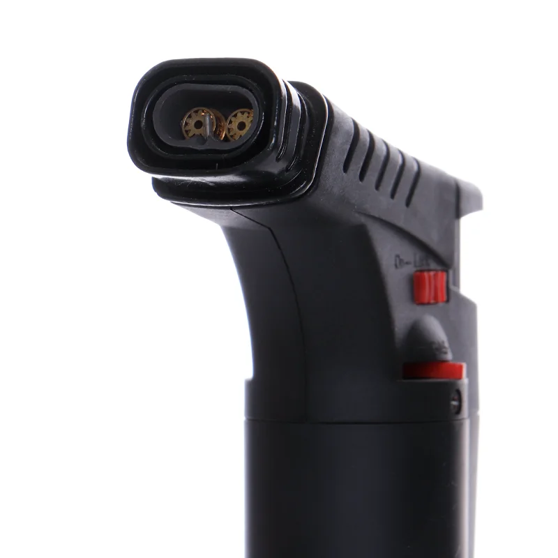 JC-20139 Refillable Cigar Plastic Two Flames Jet Slant Torch Lighter