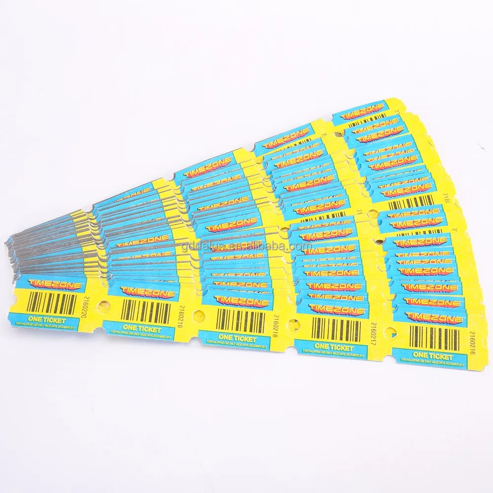 Customized Arcade Game Raffle Redemption Ticket Printing