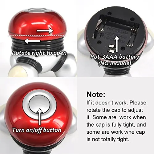 3 Led Relaxation Deep Tissue Head Massage Products,Cordless Portable Scalp Electric Head Massagers.