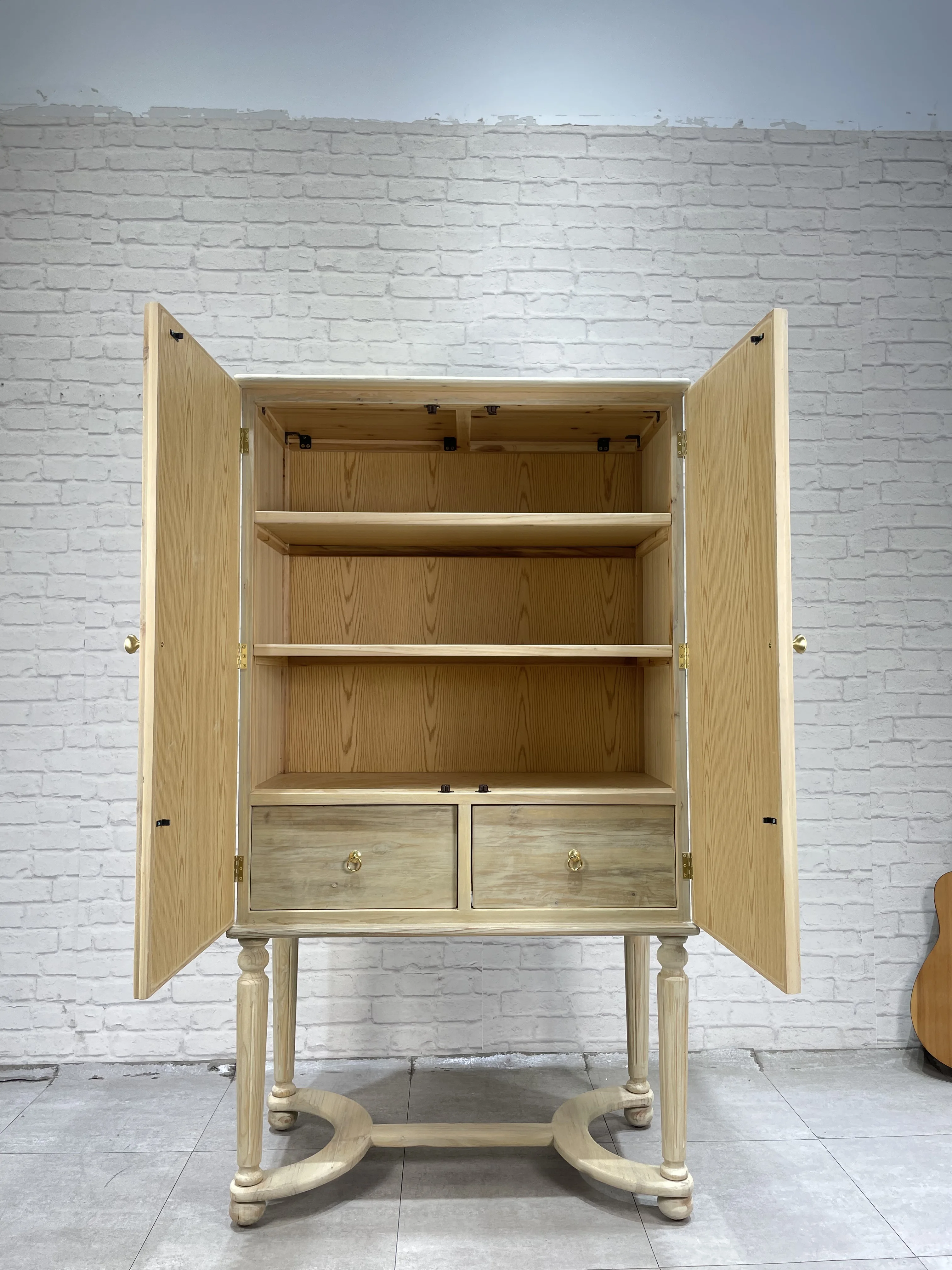 Nordic furniture modern living room cabinet design two door wardrobe closet wood storage cabinets