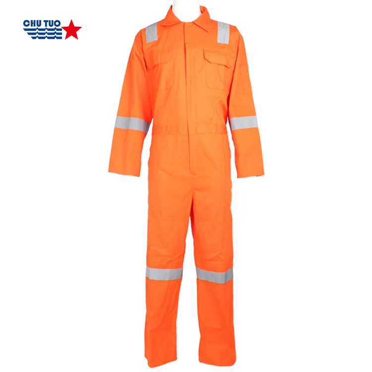 190gsm workwear uniform suit with reflective tape marine coverall overalls working boilersuit 100% cotton