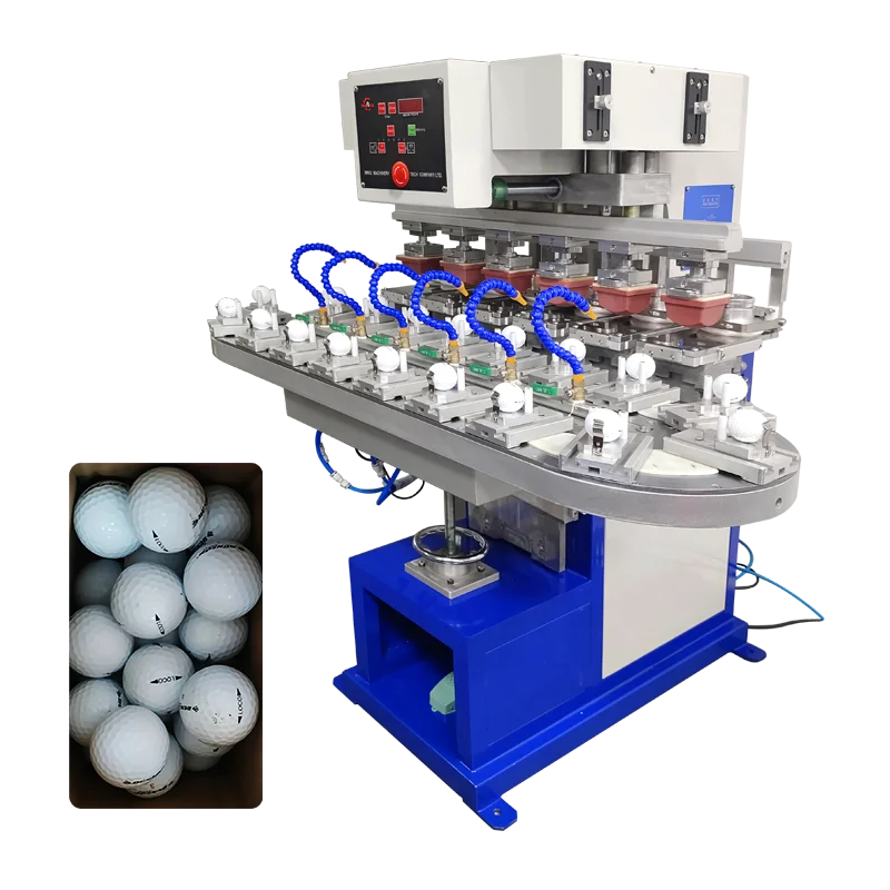 225 Inkcup Muti-colour Semi-Automatic Rotary Six Color Pad Printing Machine New Condition for Manufacturing Plant