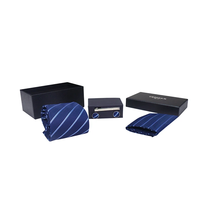 Custom Logo Printed Cardboard necktie packaging mens tie sets gift box
