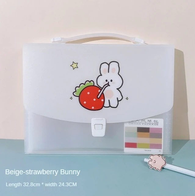 Simple Cute Bear Large-Capacity Multi-Layer Organ Bag data storage bag portable file book