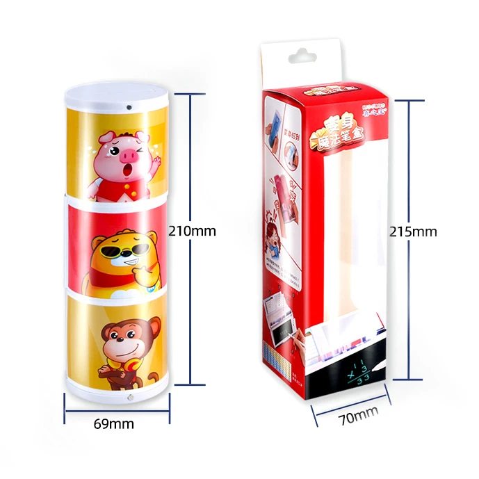 Custom School 6.5Inch 360 Change One Key Delete Surface Unicorn Pencil Case With Lcd Writing Tablet Kids