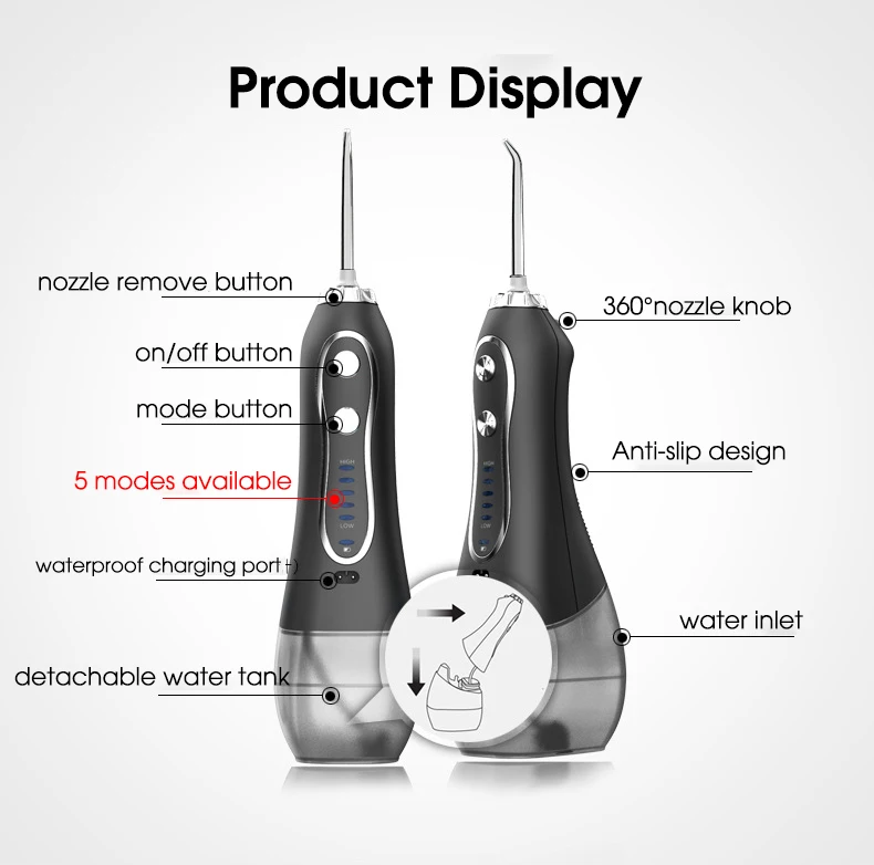 Hygiene Portable Mini Water Oral Irrigator Teeth Cleaning Electric Power Cordless Irrigator For Oral