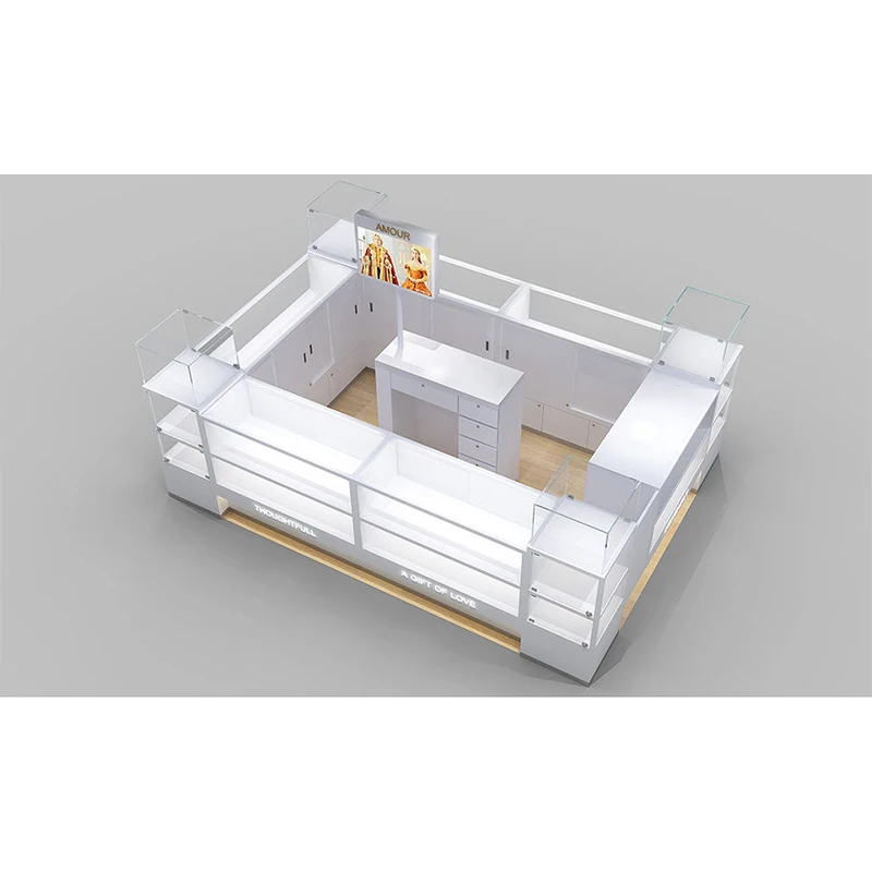 Modern Custom Shop Counter Design Shopping Mall Jewelry Display Cabinet Showcase For Jewelry Kiosk