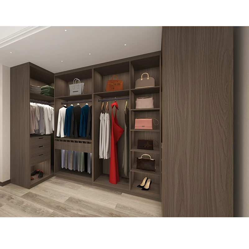 Best quality durable wood walk in closet furniture walk in wardrobe cupboard closets for room