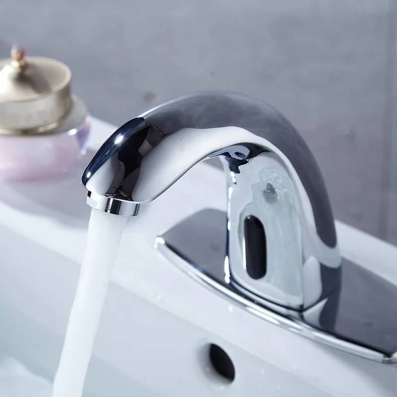 Современный умный Бесконтактный Смеситель для ванной комнаты с ИК-датчиком движения, автоматический кран для холодной и горячей воды с датчиком