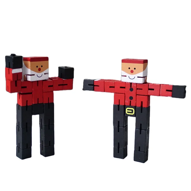 Multifunctional Wooden Man Wooden Stereo Robot Wood Child Assembling 3d puzzle Toy