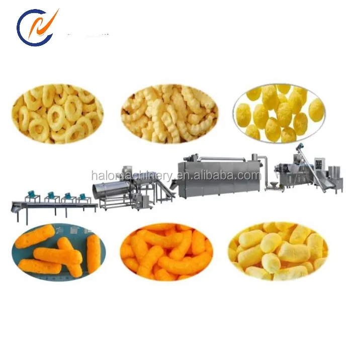 High Quality Type Corn Puff Sticks Curls Chips Snacks Extruder Machine 400kg/h-1000kg/h
