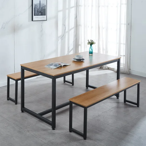 wooden dining table sets iron  table solid wooden dining chair