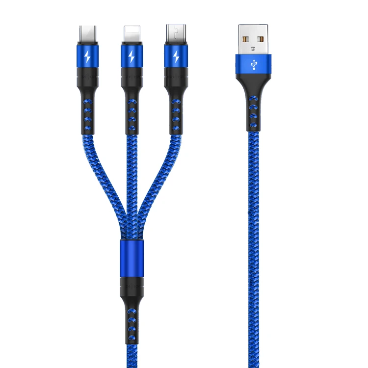 Универсальный телефон Micro Usb Быстрый зарядный кабель 3 в 1 кабель для передачи данных для мобильного телефона