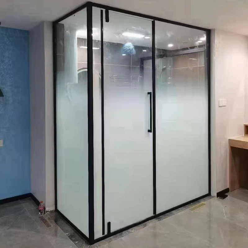 Hydrorelax white matte gradient tempered laminated glass for hotel frameless shower stalls