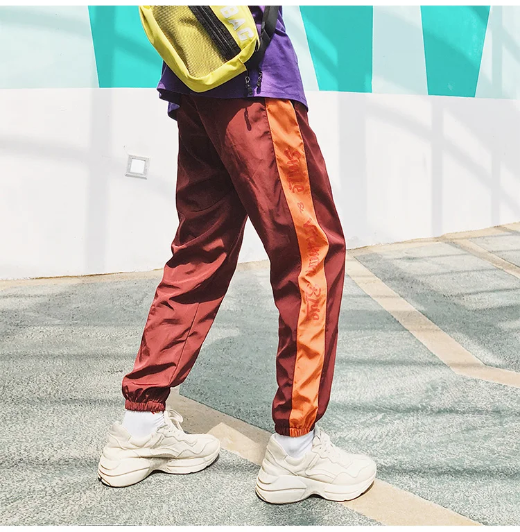 
Customized and RTS 100% Polyester Streetwear Drawstring Loose Casual Sports Hip-hop Violet Jogger Pants Men 