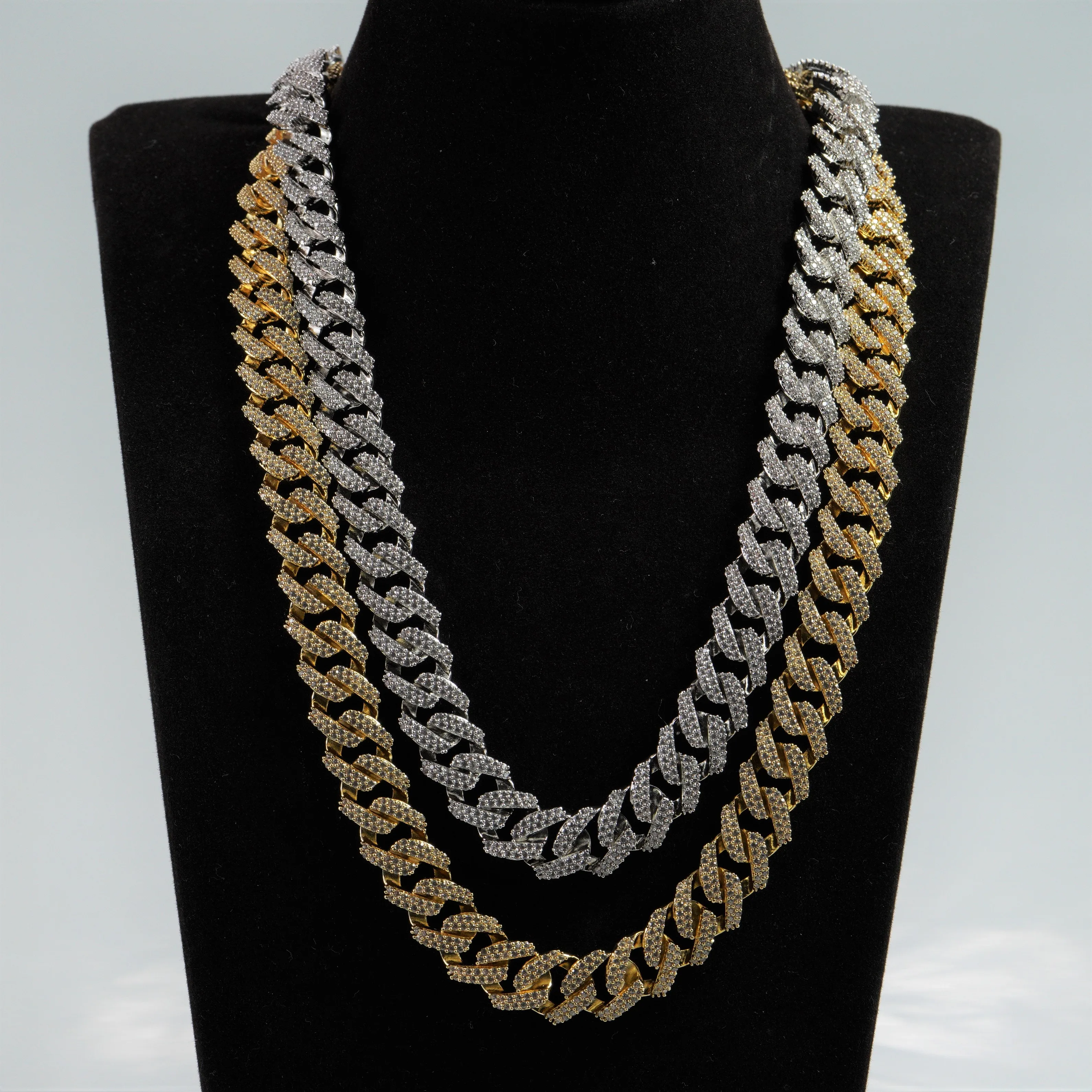 gold plated hip hop silver 925 jewelry man/women 12mm cuban chain necklace