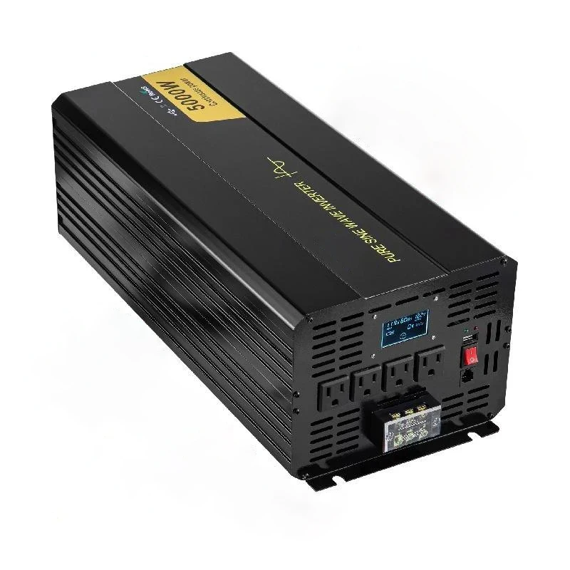 Pure Sine Wave Power Inverter 12V DC to 120V AC Aluminum Alloy LCD Screen & LED Indicators for Powering Laptop Fan Grinder