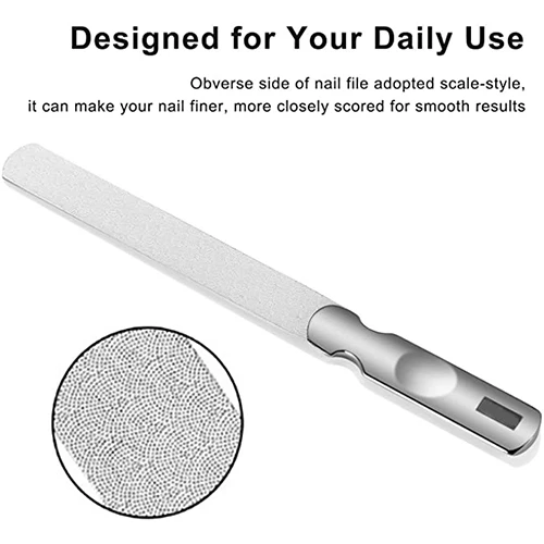 Logo Custom High Quality Nail Files With Anti-Slip Handle & Leather Case Finger Nail File For Men And Woman Pedicure Tools