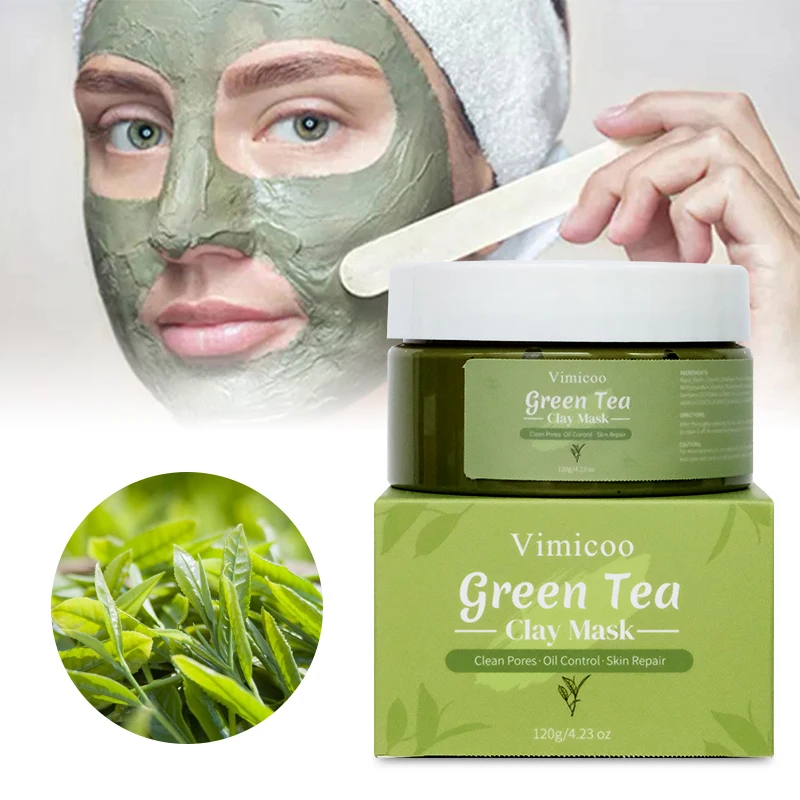 Custom Private Label Natural Herbal Nourishing Moisturizing Matcha Mud Facial Mask Green Tea Cleaning Face Clay Mask