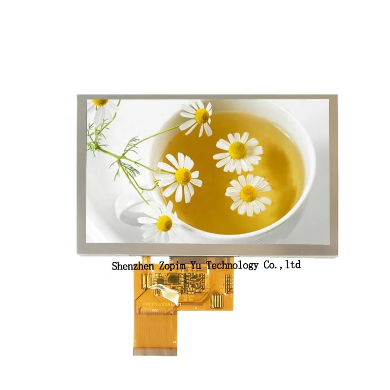 Промышленные модули ЖК-экрана 5 дюймов 1000 cd/m 800(RGB)* 480, пользовательский ЖК-дисплей с неизолированной панелью, TFT-дисплей