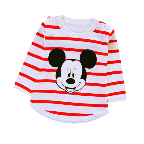 Latest Boys and Girls Long Sleeve T-shirt Round Collar Kids Striped T Shirt