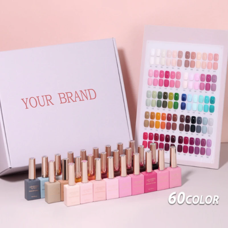 2023 Professional Nail Supplies soak off gel nail polish Custom your brand Color uv/led lamp uv gel set  for nail salon