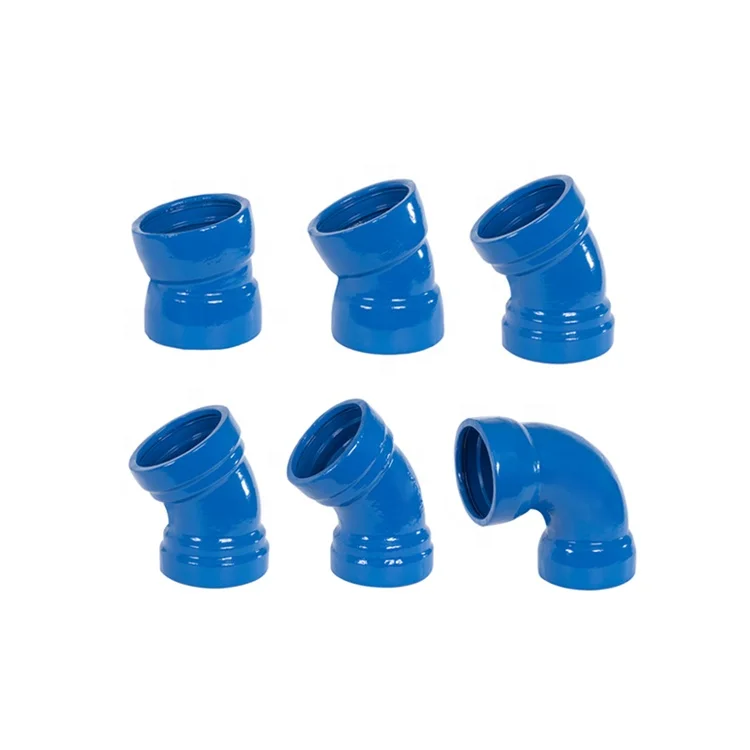 EN545 FBE coating Ductile Iron Pipe Fittings 90/45/22.5/11.25 Degree Double Socket Bends