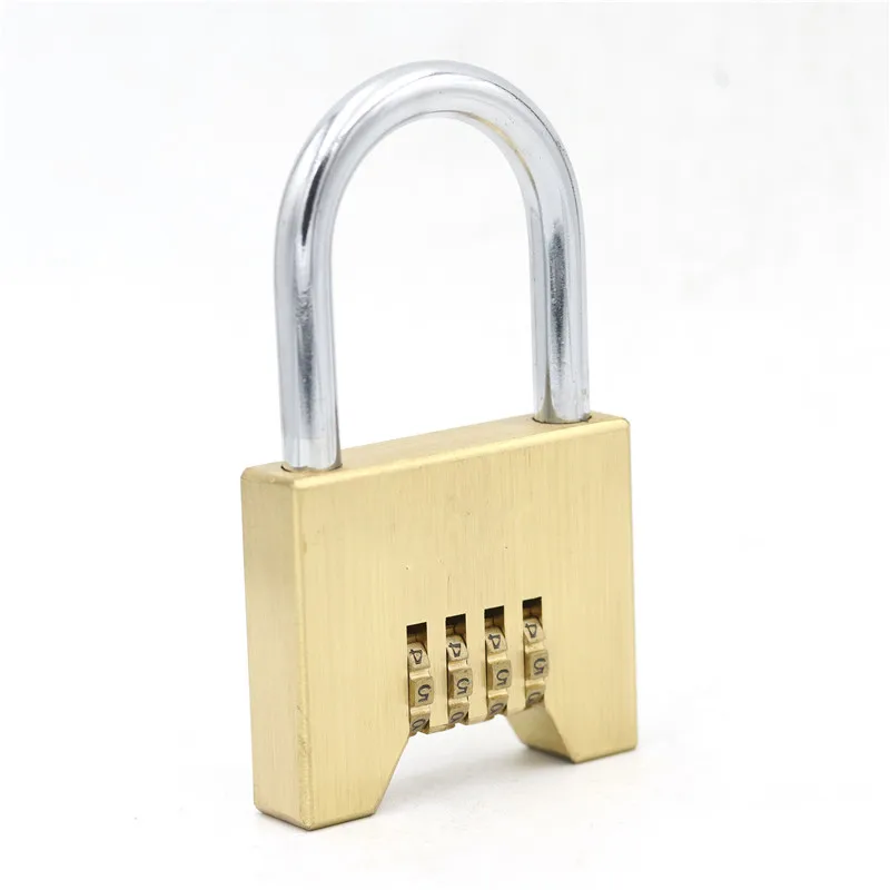 
High quality low price luggage travel square polishing surface brass digital code padlock 4 digit combination padlock 