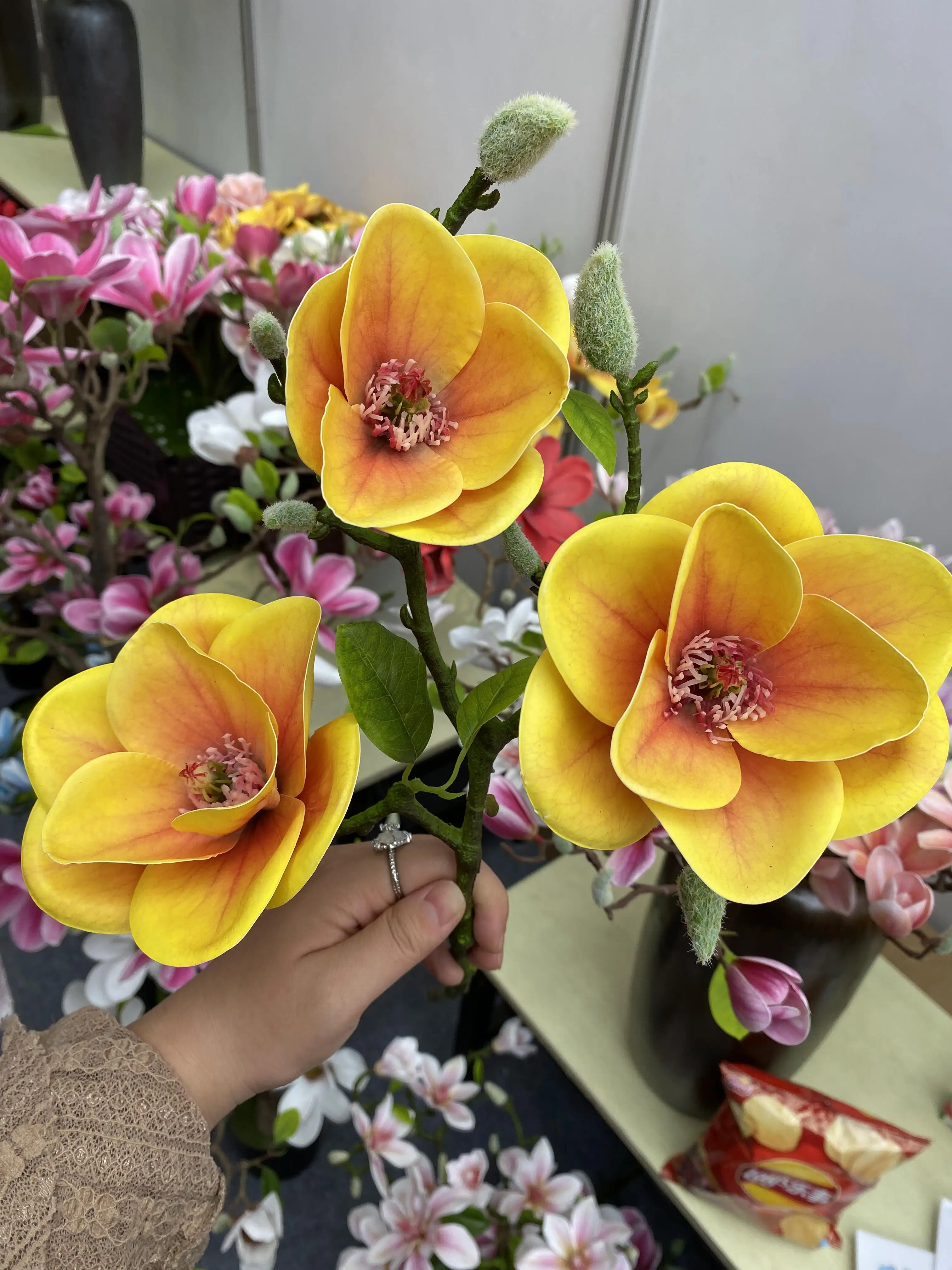 F85 Simulation Magnolia Tree Indoor And Outdoor Decoration Decoration Magnolia Wedding Hotel Shopping Mall Exhibition Hall