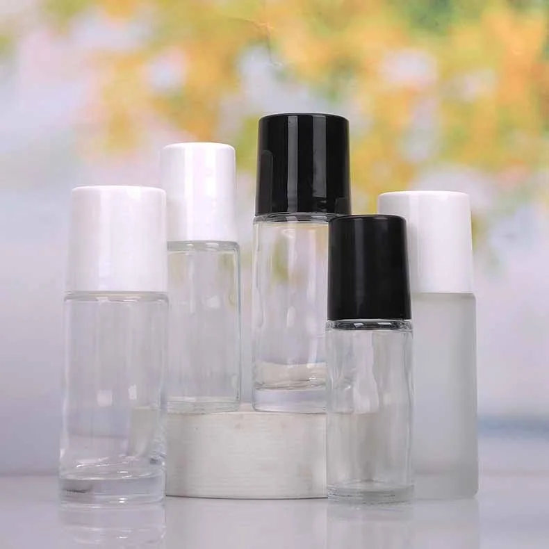 High quality Empty 50ml Essential Oil Cosmetic Roller Bottle Frosted Deodorant Roll On Glass Bottles (NRB27)
