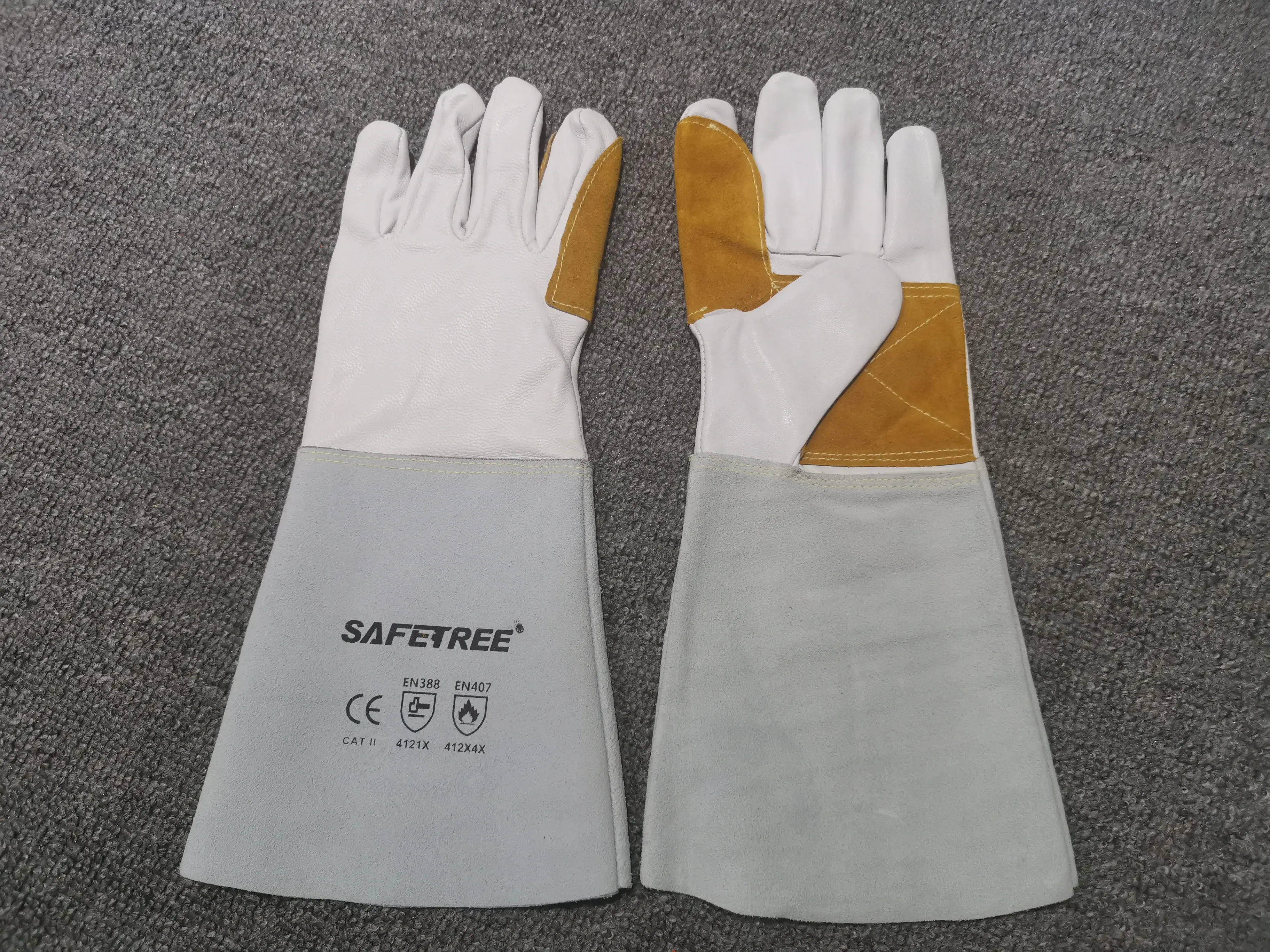 Reinforced Palm Tig Welding Gloves  Long Sleeve Leather Tig Welding Welder Gloves