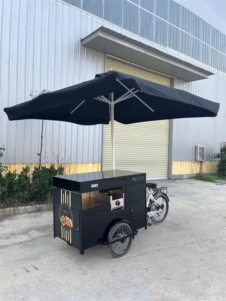 Custom Logo Hot Dog Cart Vendors Crepe Food Cooking Bike Tricycle