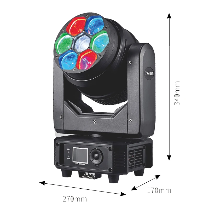 7Pcs 40w Lamp Mini Moving Head Light Led Kaleidoscope Iridescent Moving With Rings Party Light For Bar Club DJ Disco