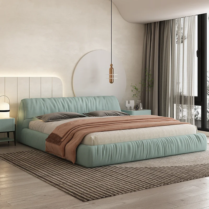 SITU Modern design Luxury Queen King Bed Frame Genuine Faux Leather Tufted Headboard Upholstered Platform Bed