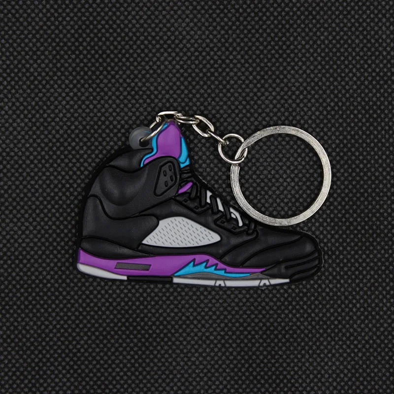 Wholesale Custom 2D Soft PVC Mini Keychain Key Pendant for Men and Women Colourful Sneakers Key Chain Basketball Shoes Key Ring