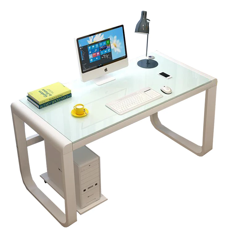 Manufacture Cheap Wooden Cabinet Glass Office Computer Study Desk Computer Table