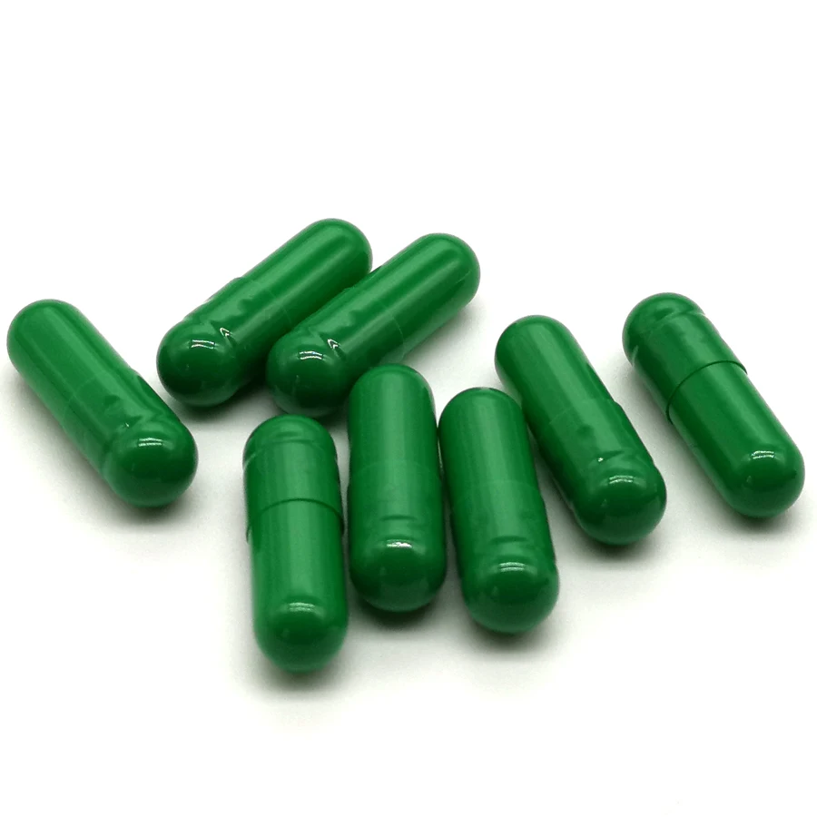 Halal Capsule Size 1 Green Color Gelatin Empty Capsules