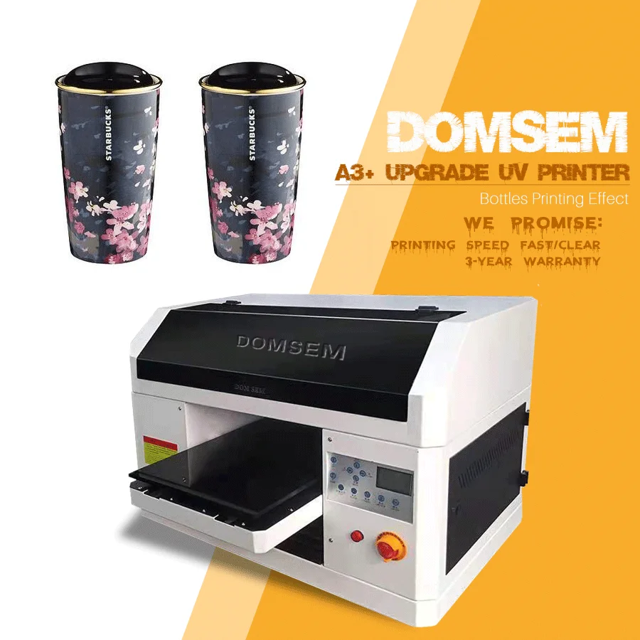 DOMSEM Photo Logo Flatbed Printers 3050 UV Inkjet Printing Machine