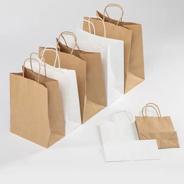Brown Paper Bags Kraft Paper Bag with Handle Wholesale Craft Custom Paper Bags with Your Own Logo for Gift Shopping