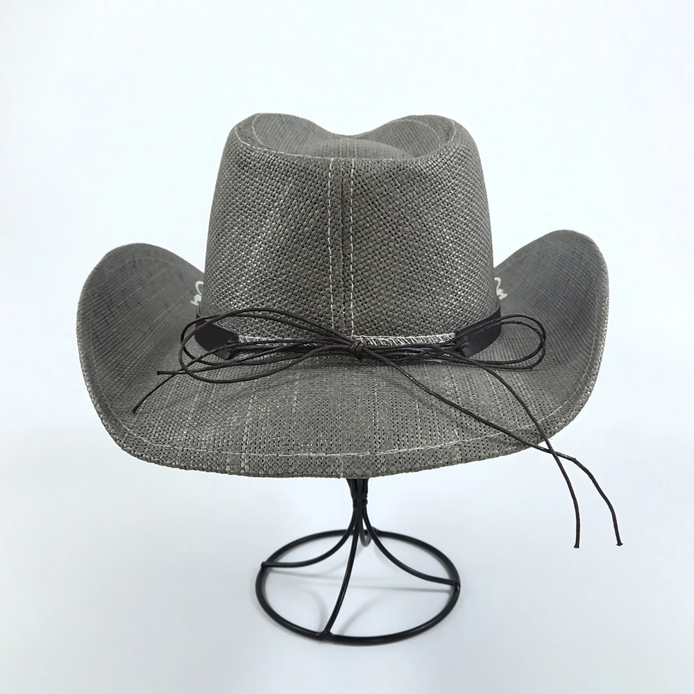 Stock Men Straw Cowboy Hat American Western Texas Straw Hat Shapable Brim Sombreros Guitar Painting Women Straw Cowgirl hat