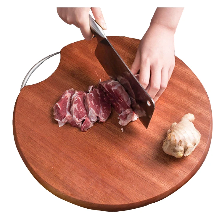 
Cheap Price Durable Wood Kitchen Round Ebony Cutting Board Chopping Block 