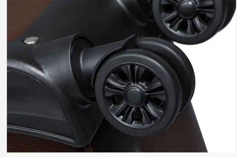 PU leather Suitcase Men Business Two Wheels Travel Luggage Suitcase Rolling Luggage Trolley Bag