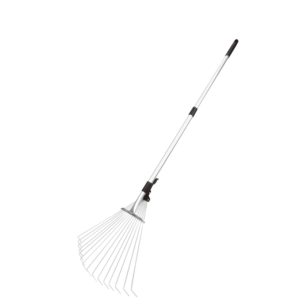 
China Manufacturer Ergonomic Handle Stainless Steel Pool Leaf Garden Lawn Rake 