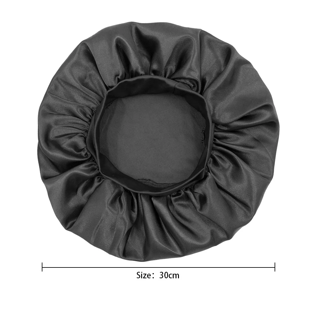 Wholesale Custom Two Tone Head Cover Adjustable Satin Cap Wide Elastic Band Night Sleeping Cap Satin Hair Bonnets For Sleeping
