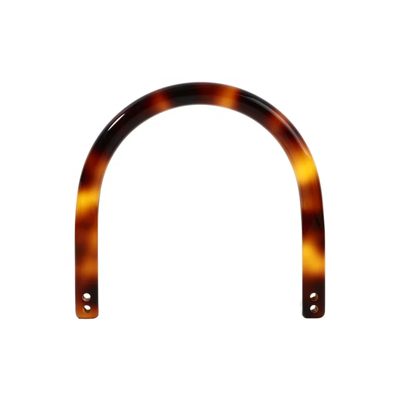 BSCI Factory Custom Fashion Metal Bag Handle Accessories U-Shaped Handbag Handle in Acetate Plastic Handbags